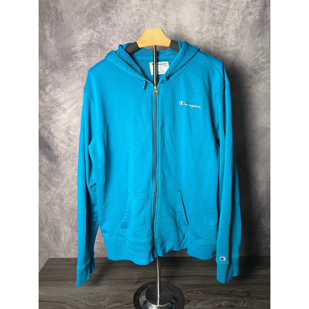 Champion Authentic Athleticwear Teal Full-Zip Hooded Sweatshirt Size XL